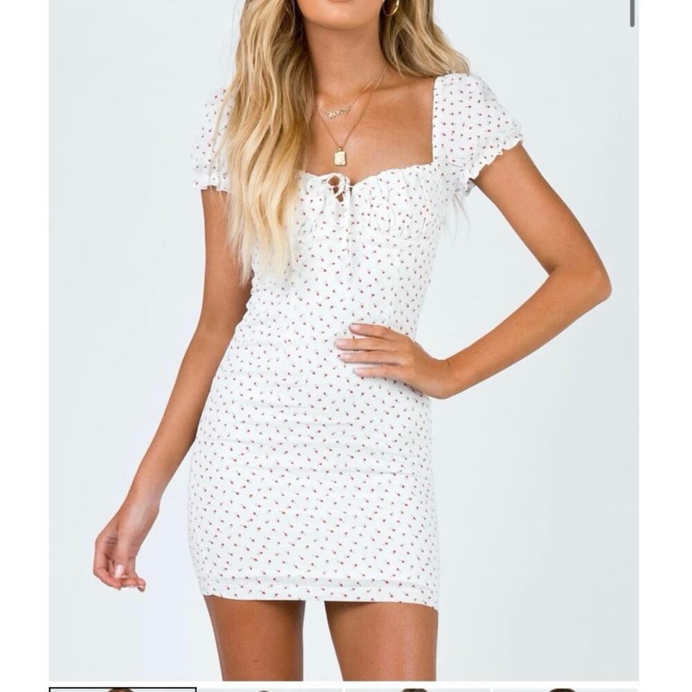 Princess Polly Natalina Mini Dress White/Red size 4